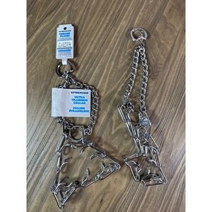 Herm Sprenger Ultra Training Collar Dog 18in Lot of 2 New Chrome 3.25mm Prong